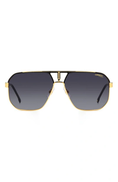 Carrera Eyewear 62mm Oversize Navigator Sunglasses In Matte Black / Grey Shaded