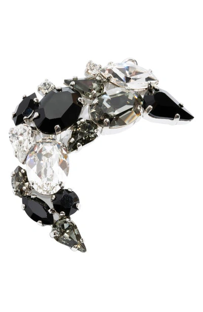 L Erickson Crystal Arch Tige Boule Barrette In Jet/ Black Diamond/ Crystal