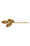 L Erickson Triple Crystal Bobby Pin In Lt Colorado Topaz/ Gold