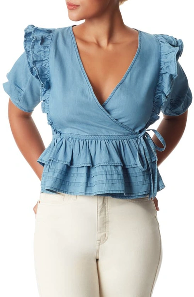 Sam Edelman Rina Peplum Top In Tide Wash