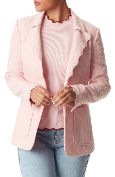 Sam Edelman Zander Scallop Edge Tweed Blazer In First Blush