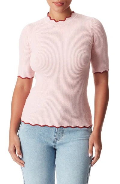 Sam Edelman Leslie Scallop Rib Top In First Blush