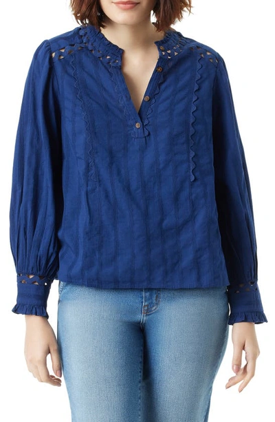 Sam Edelman Vida Woven Cotton Shirt In Blue