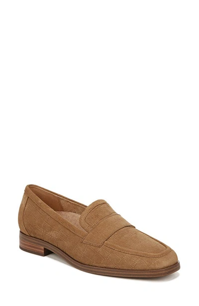 Vionic Sellah Square Toe Loafer In Tan Croc Suede
