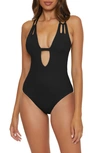 Becca Color Code Tear Drop One-piece Swimsuit In Black
