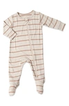 Baby Grey By Everly Grey Babies' Print Footie In Mocha Stripe