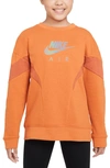 Nike Kids' Air French Terry Logo Sweatshirt In Orange