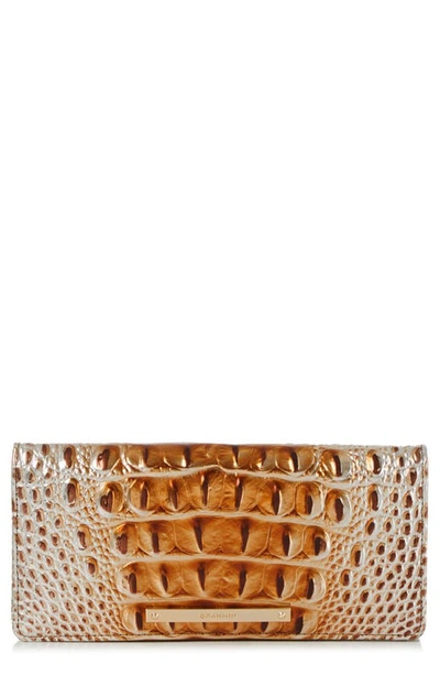 Brahmin Ady Croc Embossed Leather Wallet In Macchiato