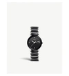 Rado Women's Silver And Back R30935712 Centrix Stainless Steel And Ceramic Diamond Watch In Silver/black