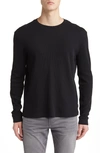 John Varvatos Dante Thermal Long Sleeve T-shirt In Black