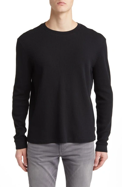 John Varvatos Dante Thermal Long Sleeve T-shirt In Black