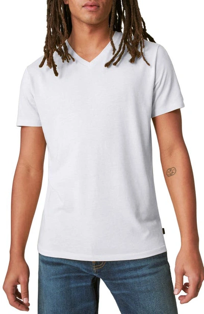 Lucky Brand Venice V-neck Burnout T-shirt In Bright White