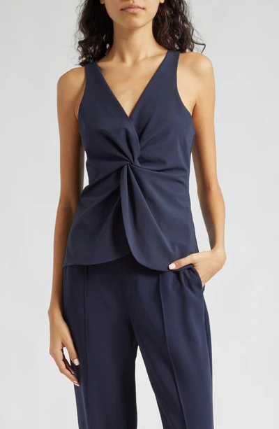 Cinq À Sept Kenna Twist Sleeveless Top In Navy