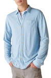 Lucky Brand Knit Button-up Shirt In Blue Bell
