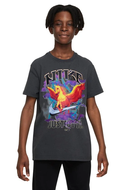 Nike Kids' Sportswear Pegasus Cotton Graphic T-shirt In Anthracite