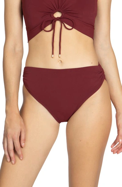 Robin Piccone Aubrey High Waist Bikini Bottoms In Ancho