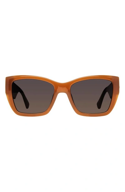 Kurt Geiger 54mm Gradient Rectangular Sunglasses In Brown/ Brown Gradient
