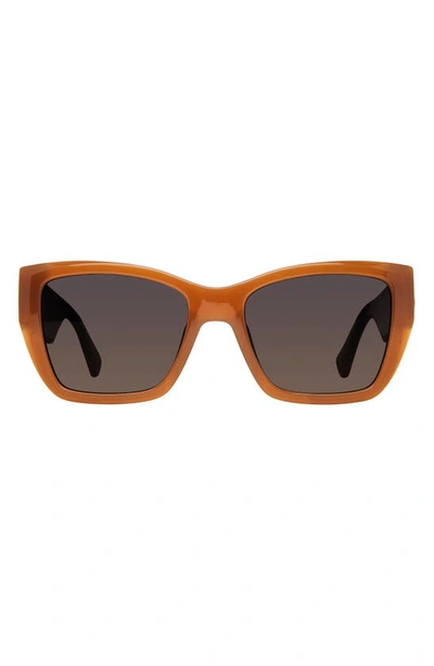 Kurt Geiger 54mm Gradient Rectangular Sunglasses In Brown/brown Gradient