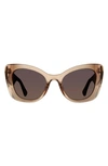 Kurt Geiger 52mm Gradient Cat Eye Sunglasses In Caramel/ Brown Gradient