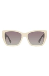 Kurt Geiger 54mm Rectangular Sunglasses In Bone Opaque/ Gray Gradient