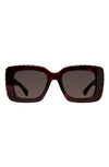 Kurt Geiger 52mm Square Sunglasses In Havana/ Brown Gradient