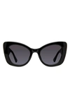 Kurt Geiger 52mm Gradient Cat Eye Sunglasses In Lbs/ Gray Gradient