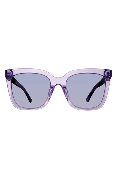 Kurt Geiger 53mm Polarized Cat Eye Sunglasses In Purple/blue Solid