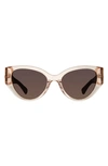 Kurt Geiger 53mm Gradient Round Sunglasses In Light Pink/ Brown Gradient