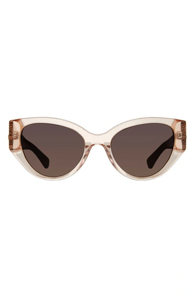 Kurt Geiger 53mm Gradient Round Sunglasses In Light Pink/ Brown Gradient