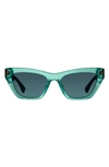 Kurt Geiger 51mm Cat Eye Sunglasses In Green/ Green Shaded