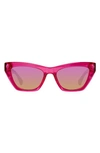 Kurt Geiger 51mm Cat Eye Sunglasses In Fuchsia Matte/ Pink Fl