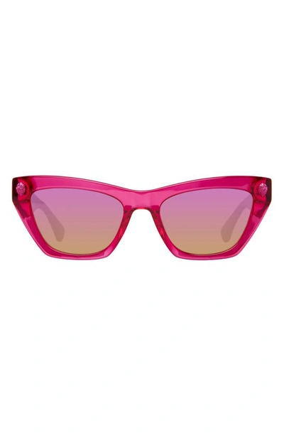 Kurt Geiger 51mm Cat Eye Sunglasses In Fuchsia Matte/ Pink Fl