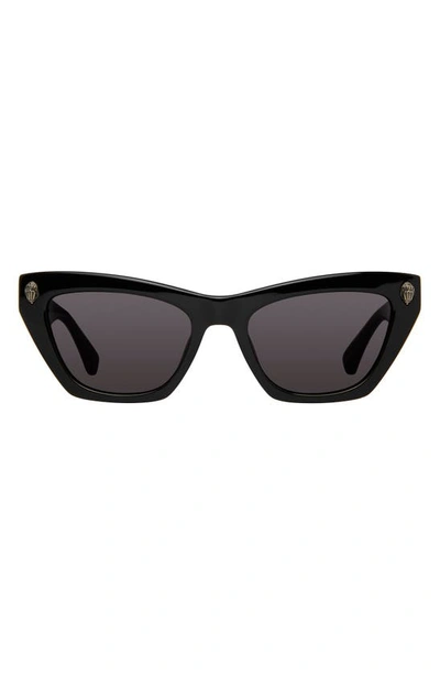 Kurt Geiger 51mm Cat Eye Sunglasses In Black/gray Solid