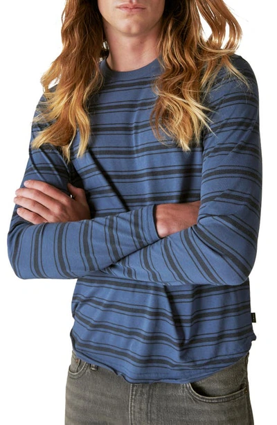Lucky Brand Venice Stripe Long Sleeve T-shirt In Blue