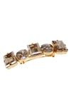 L Erickson Small Sienna Swarovski Crystal Barrette In Golden Shadow/ Gold