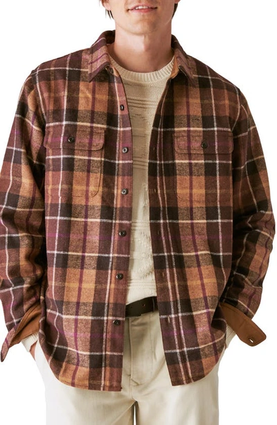 Lucky Brand X Guinness Plaid Button-up Shirt In Brown Plaid