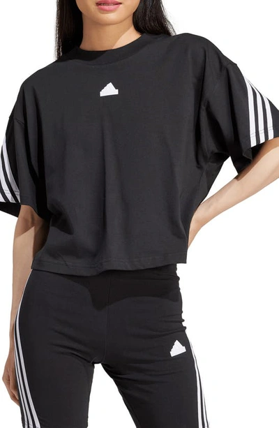 Adidas Originals Future Icons 3-stripes Cotton T-shirt In Black