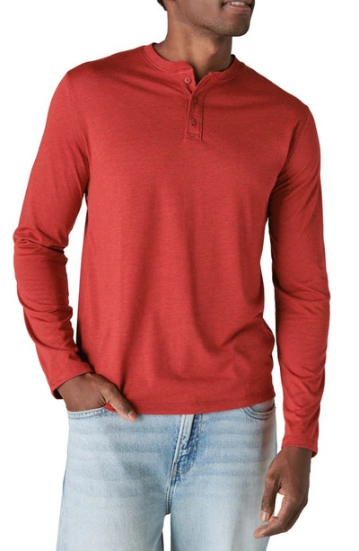 Lucky Brand Long Sleeve Henley Shirt In Winery
