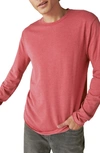 Lucky Brand Venice Burnout Long Sleeve T-shirt In Cardinal