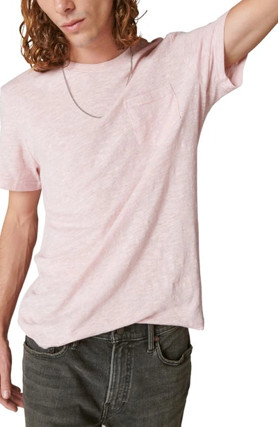 Lucky Brand Cotton Blend Pocket T-shirt In Zypher Pink