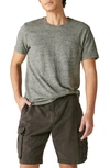 Lucky Brand Cotton Blend Pocket T-shirt In Heather Grey