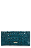 Brahmin Veronica Melbourne Croc Embossed Leather Envelope Wallet In Juniper