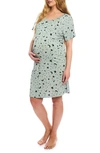 Everly Grey Rosa Jersey Maternity Hospital Gown In Twinkle Night