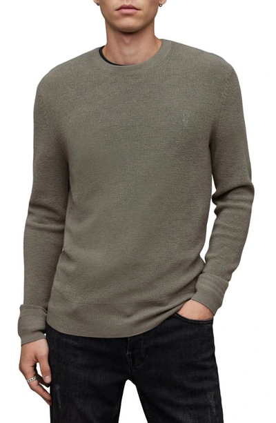 Allsaints Ivar Slim Fit Crewneck Wool Sweater In Planet Grey