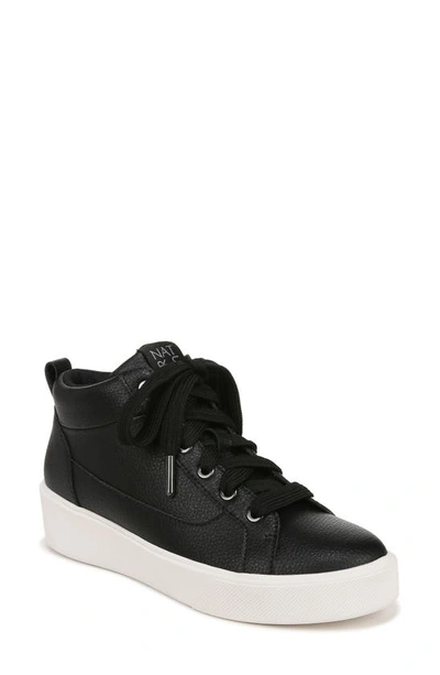 Naturalizer Morrison Mid Trainer In Black Leather