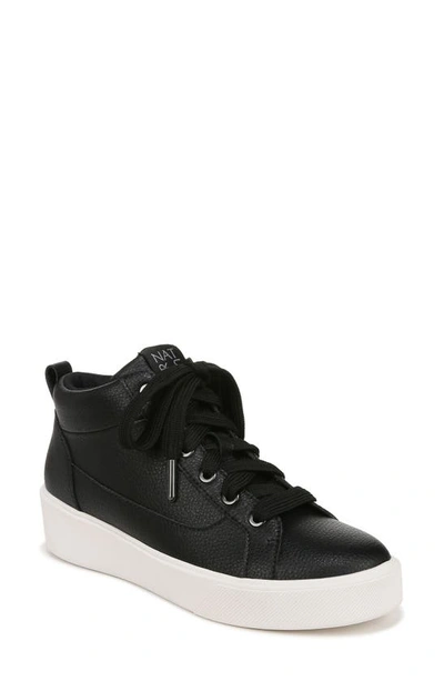 Naturalizer Morrison Mid Sneaker In Black Leather