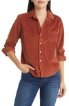 Frank & Eileen Corduroy Shirt In Rust