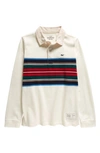 Vineyard Vines Kids' Stripe Organic Cotton Rugby Polo In Marshmallow