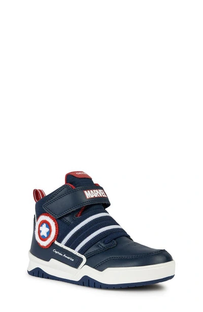 Geox Kids' Perth Trainer In Navy/ Red