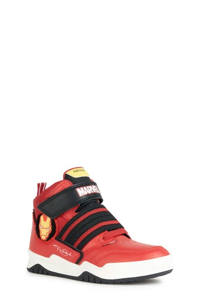 Geox Kids' Perth Sneaker In Red/ Black